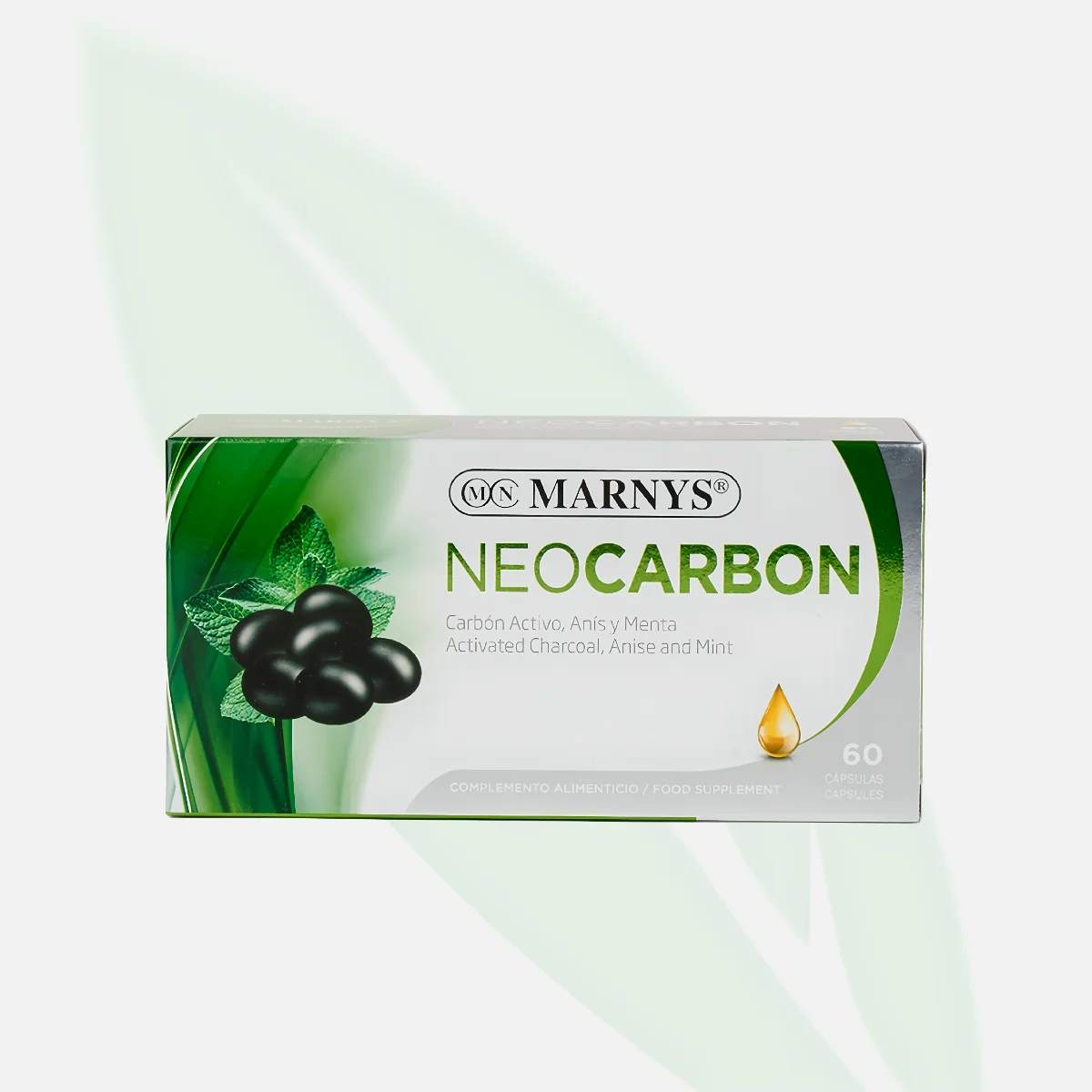 MARNYS Neocarbon Activated Charcoal Digestive Supplement 60 Capsules