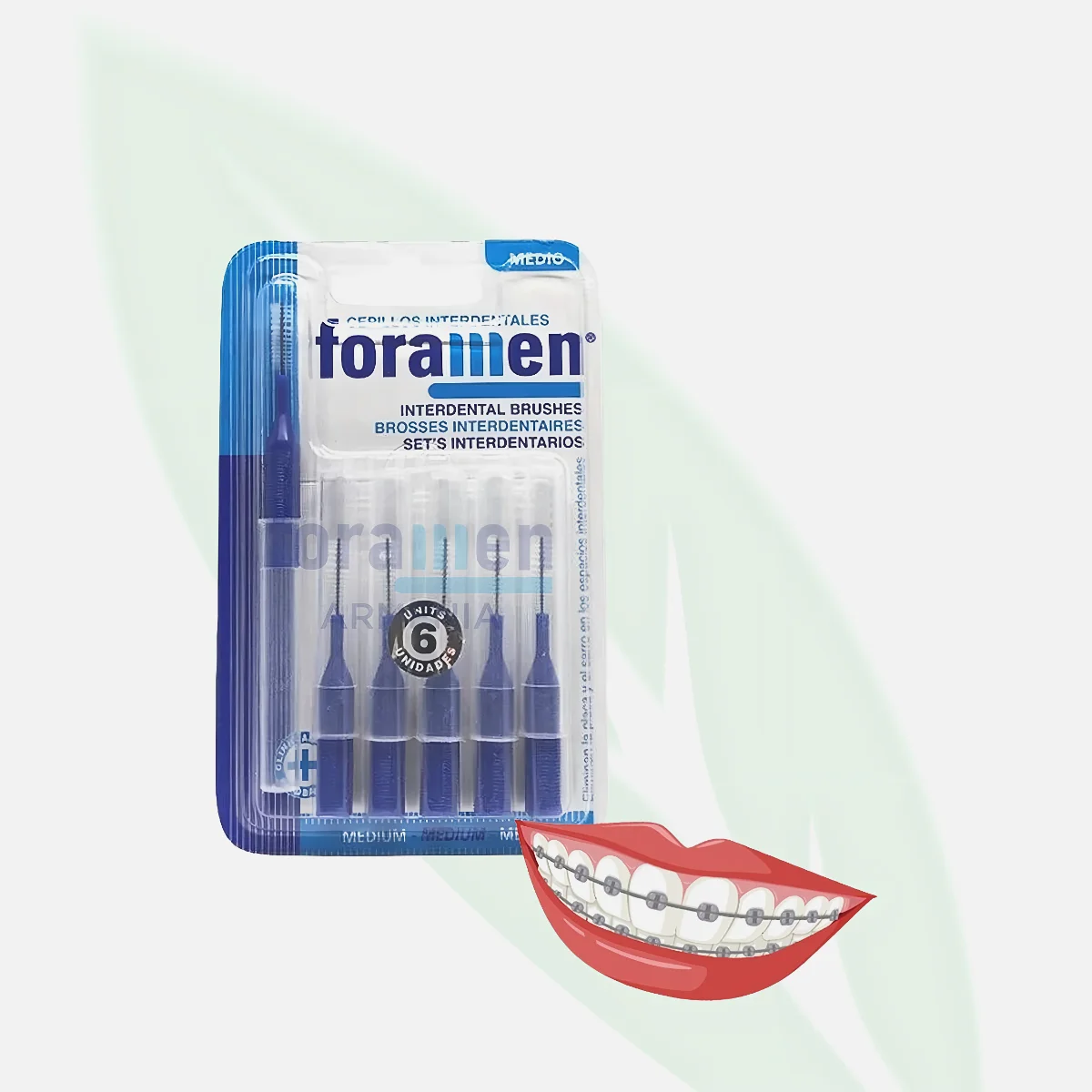 FORAMEN Interdental Brushes Straight Medio – 12 Pieces FORAMEN Interdental Brushes Straight Medio – 12 Pieces