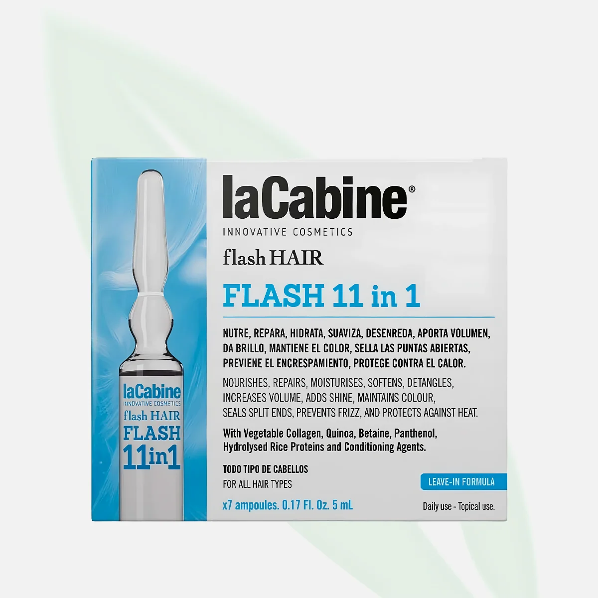 LACABINE أمبولات الشعر 11 في 1 بالكولاجين النباتي 7 × 5 مل