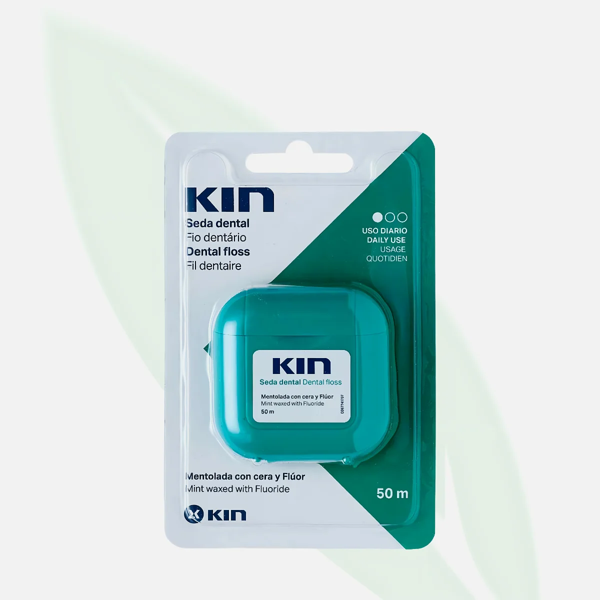 KIN Dental Floss Mint Waxed With Fluoride 50m KIN Dental Floss Mint Waxed With Fluoride 50m