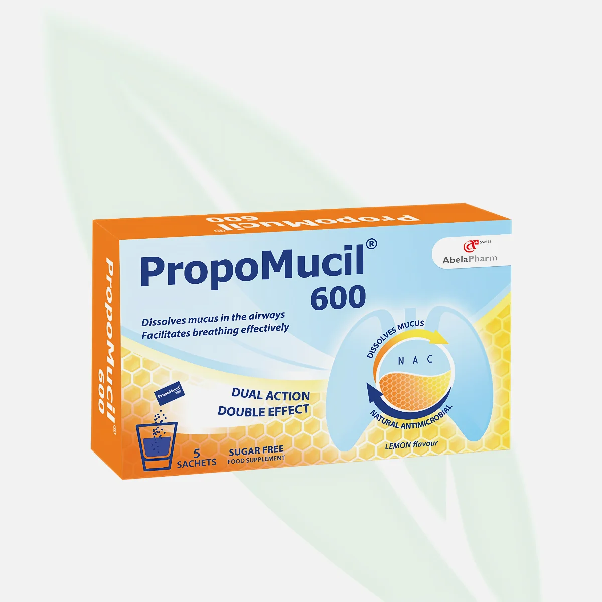 PROPOMUCIL 600 كيس مسحوق أسيتيل سيستين بنكهة الليمون