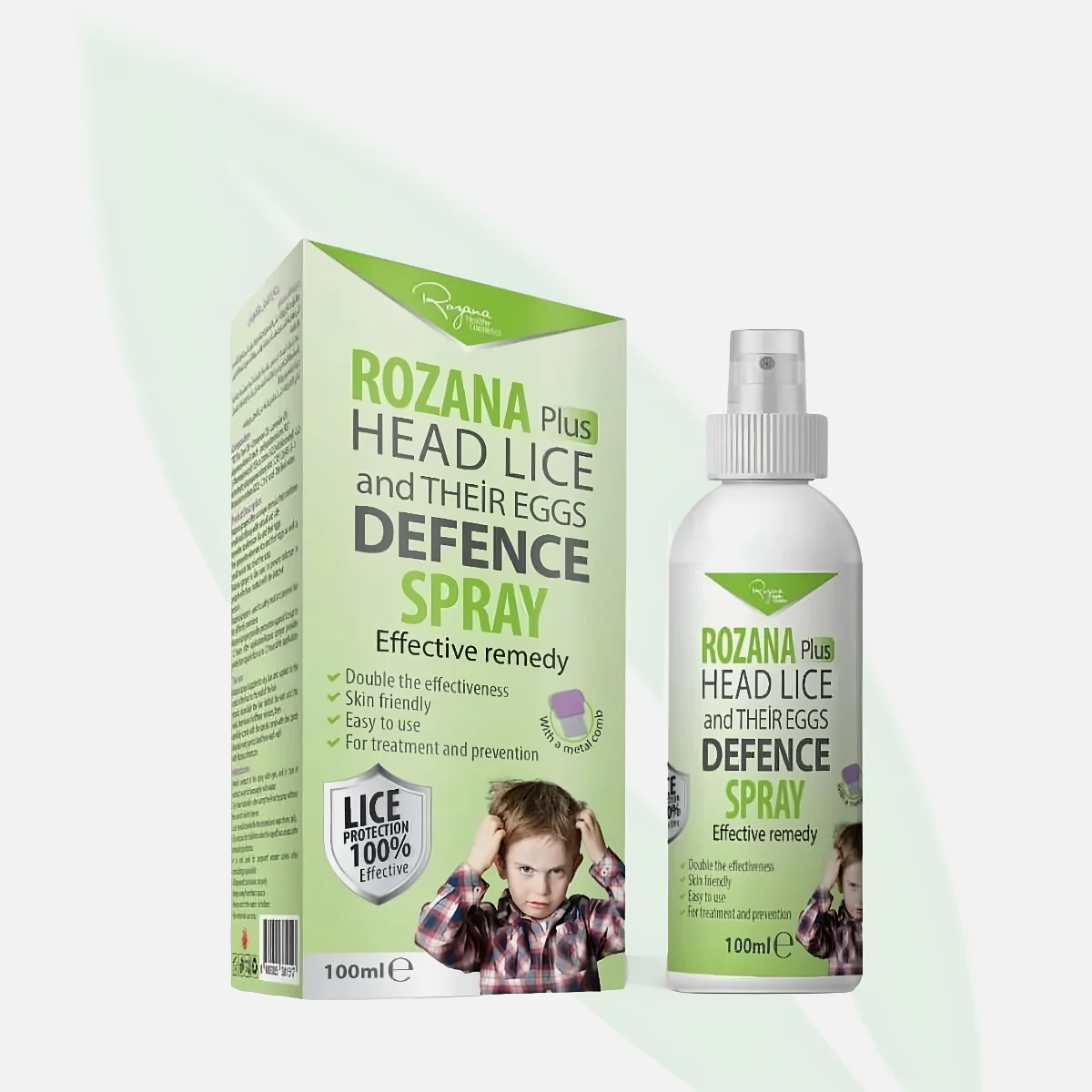 ROZANA Plus بخاخ دفاعي ضد القمل وبيوضه للشعر 100 مل