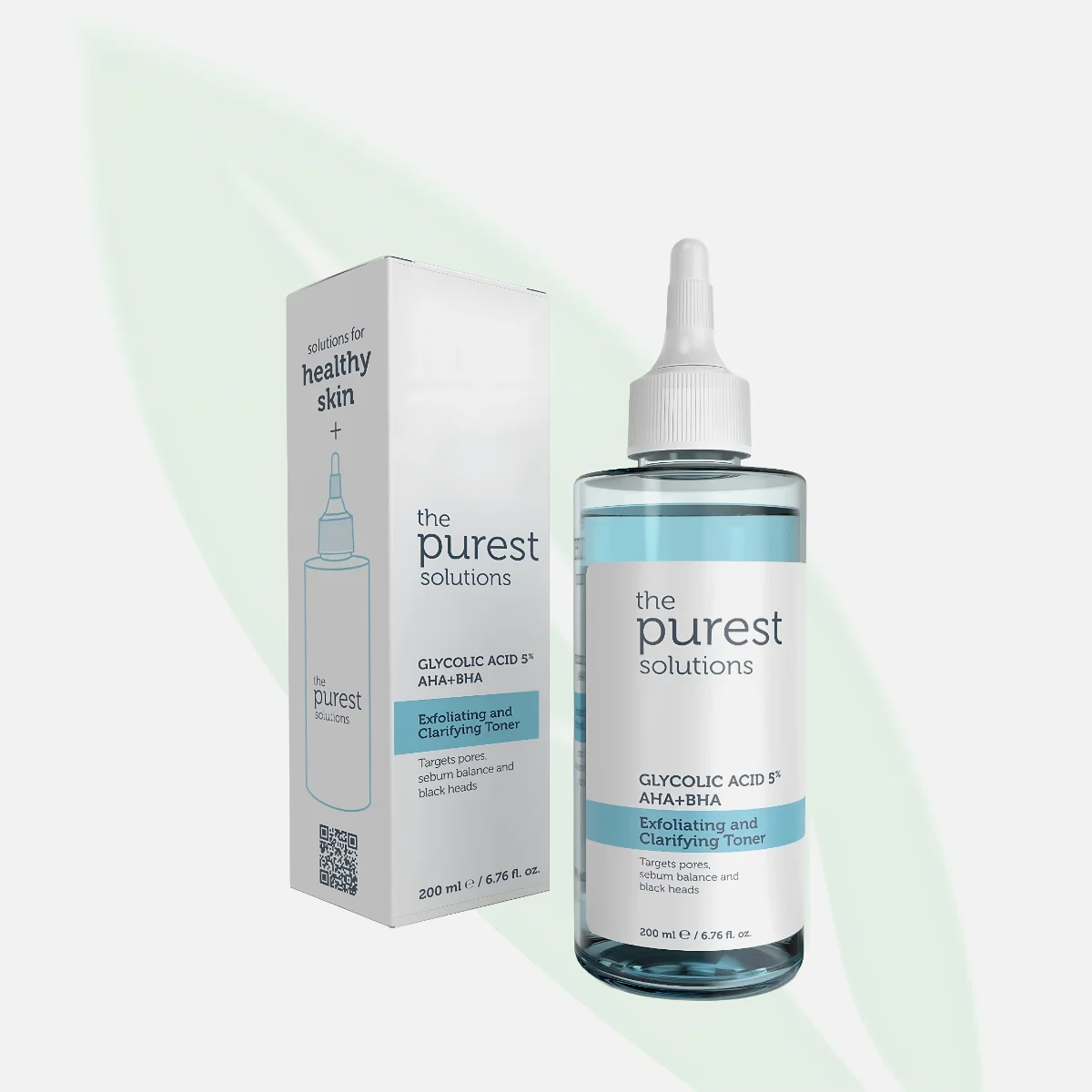 THE PUREST SOLUTIONS Exfoliating & Clarifying Toner Glycolic Acid 5% AHA+BHA 200ml