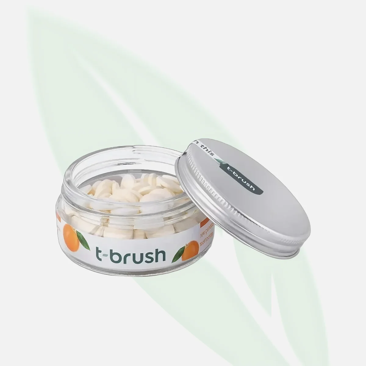 T BRUSH Orange Flavor Effervescent Toothpaste Tablets Fluoride-Free 90 Tablets