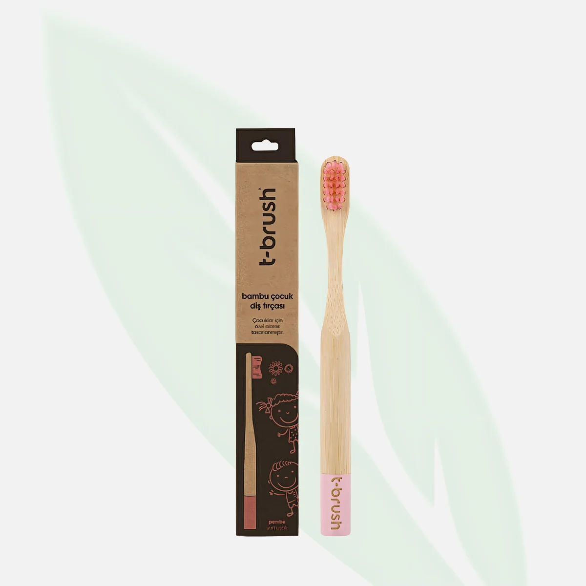 T-Brush Kids Bamboo Toothbrush Soft - Pink