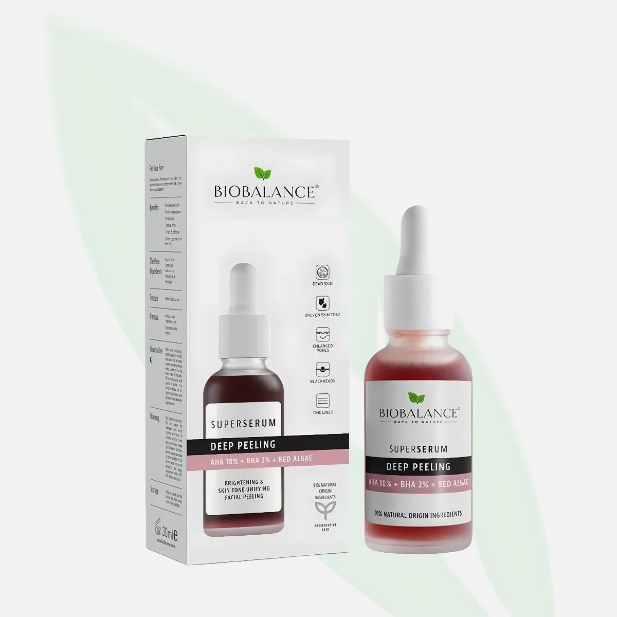 BIOBALANCE Deep Peeling AHA 10% + BHA 2% + Red Algae Super Serum 30ml BIOBALANCE Deep Peeling AHA 10% + BHA 2% + Red Algae Super Serum 30ml