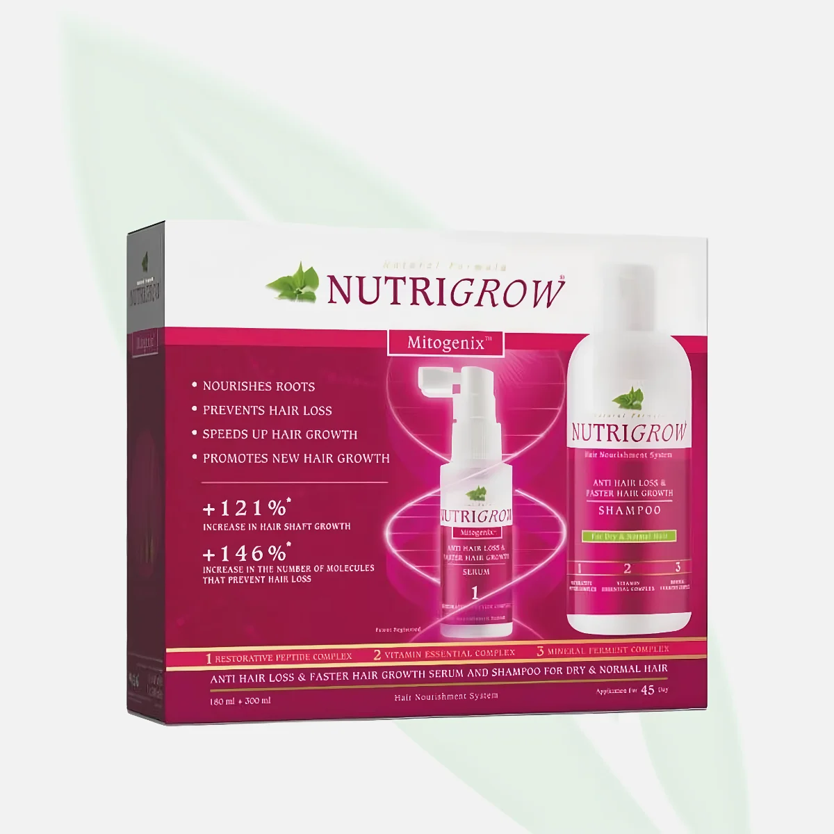 NUTRIGROW Hair Serum & Shampoo Kit for Greasy Hair (3×60ml + 300ml) NUTRIGROW Hair Serum & Shampoo Kit for Greasy Hair (3×60ml + 300ml)