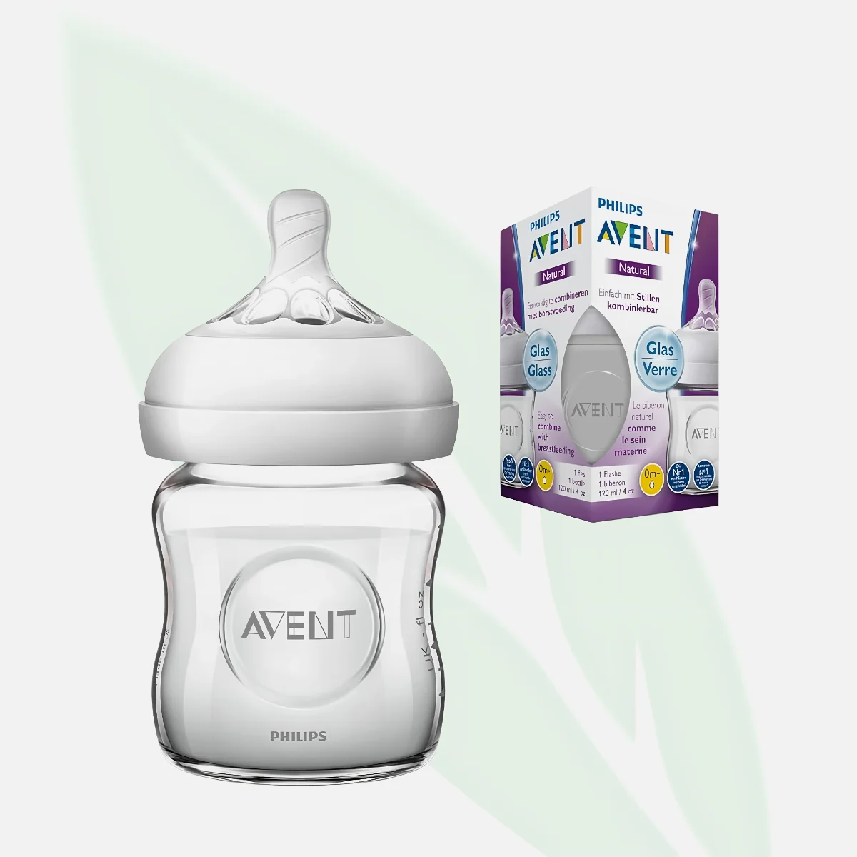 AVENT Natural Response Glass Baby Bottle 120ml 0m+