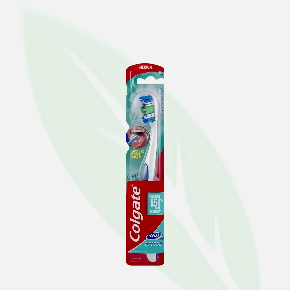 COLGATE 360 Toothbrush with Tongue and Cheek Cleaner Medium