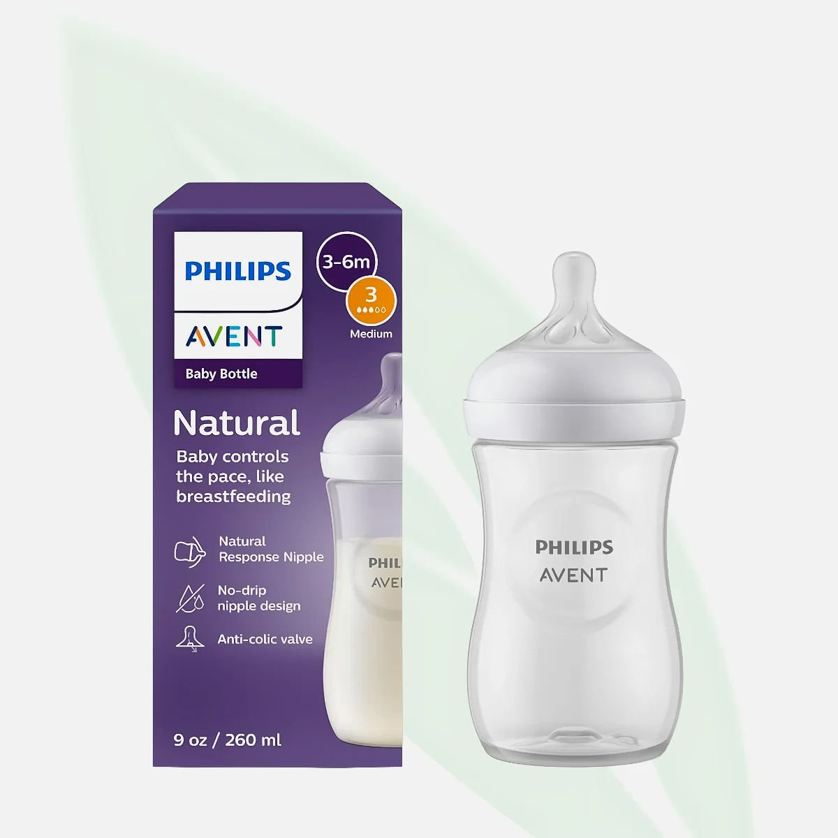 PHILIPS AVENT Natural Response Baby Bottle Medium Flow 260ml PHILIPS AVENT Natural Response Baby Bottle Medium Flow 260ml