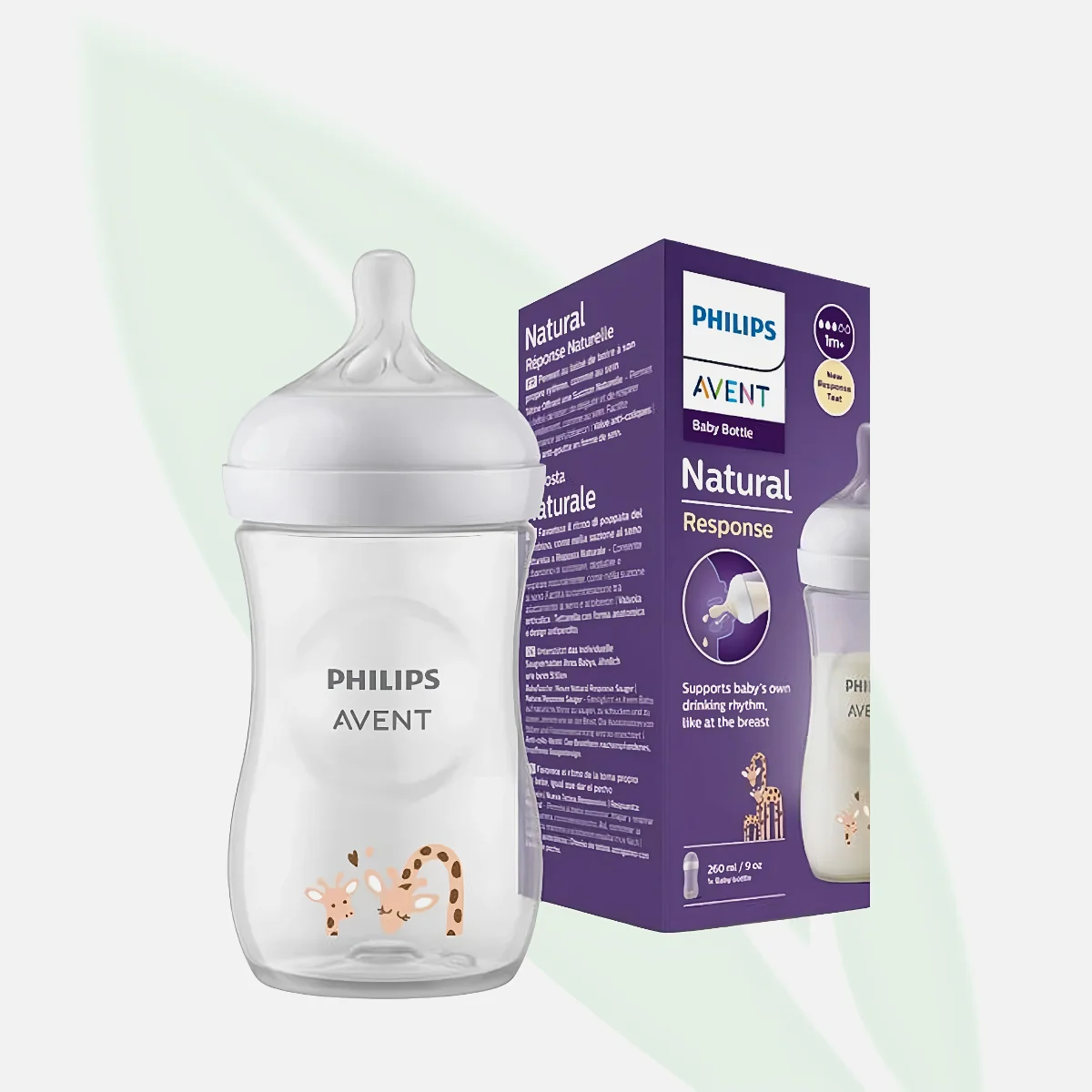 AVENT Natural Response Giraffe Feeding Bottle 260ml AVENT Natural Response Giraffe Feeding Bottle 260ml