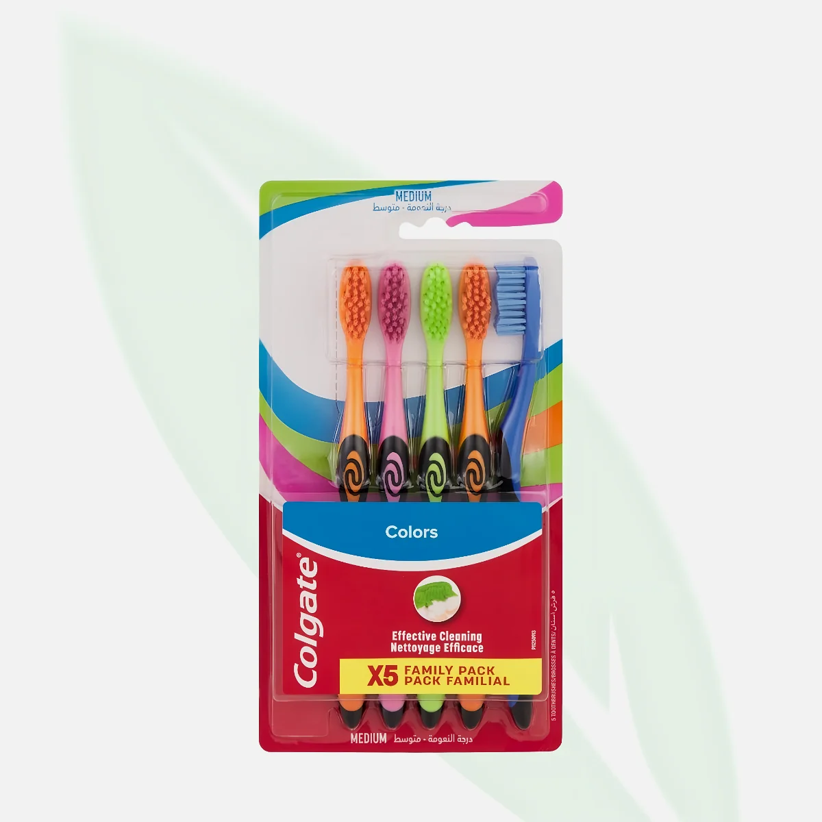 COLGATE Colors X5 Family Medium Toothbrush Set COLGATE Colors X5 Family Medium Toothbrush Set