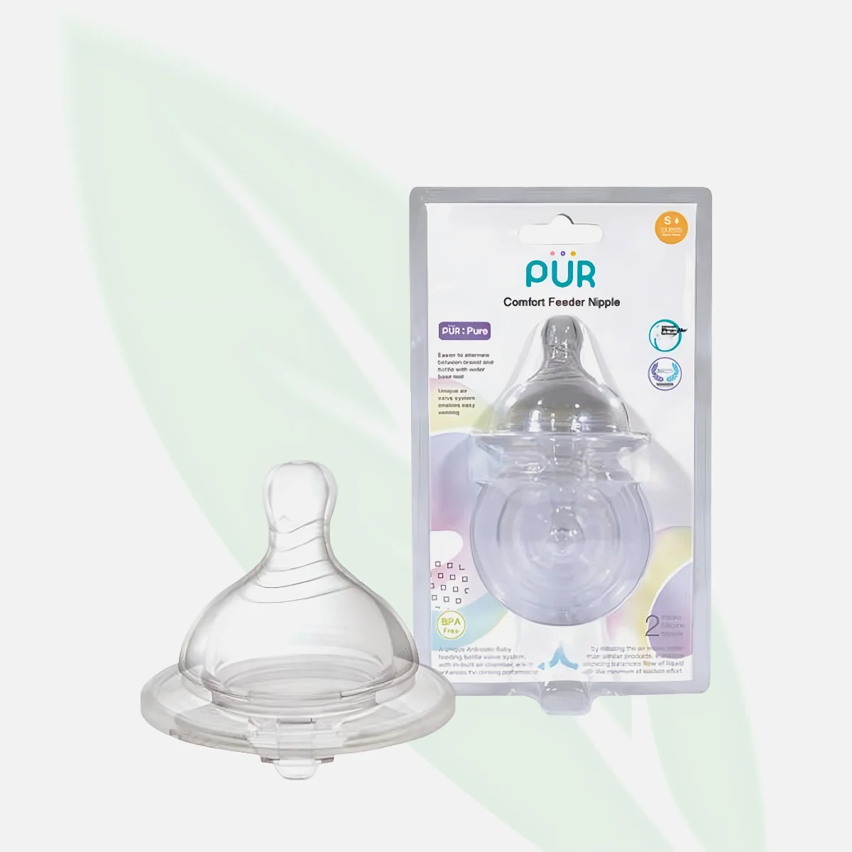 PUR Comfort Feeder Nipple Size S 0-3 Month PUR Comfort Feeder Nipple Size S 0-3 Month