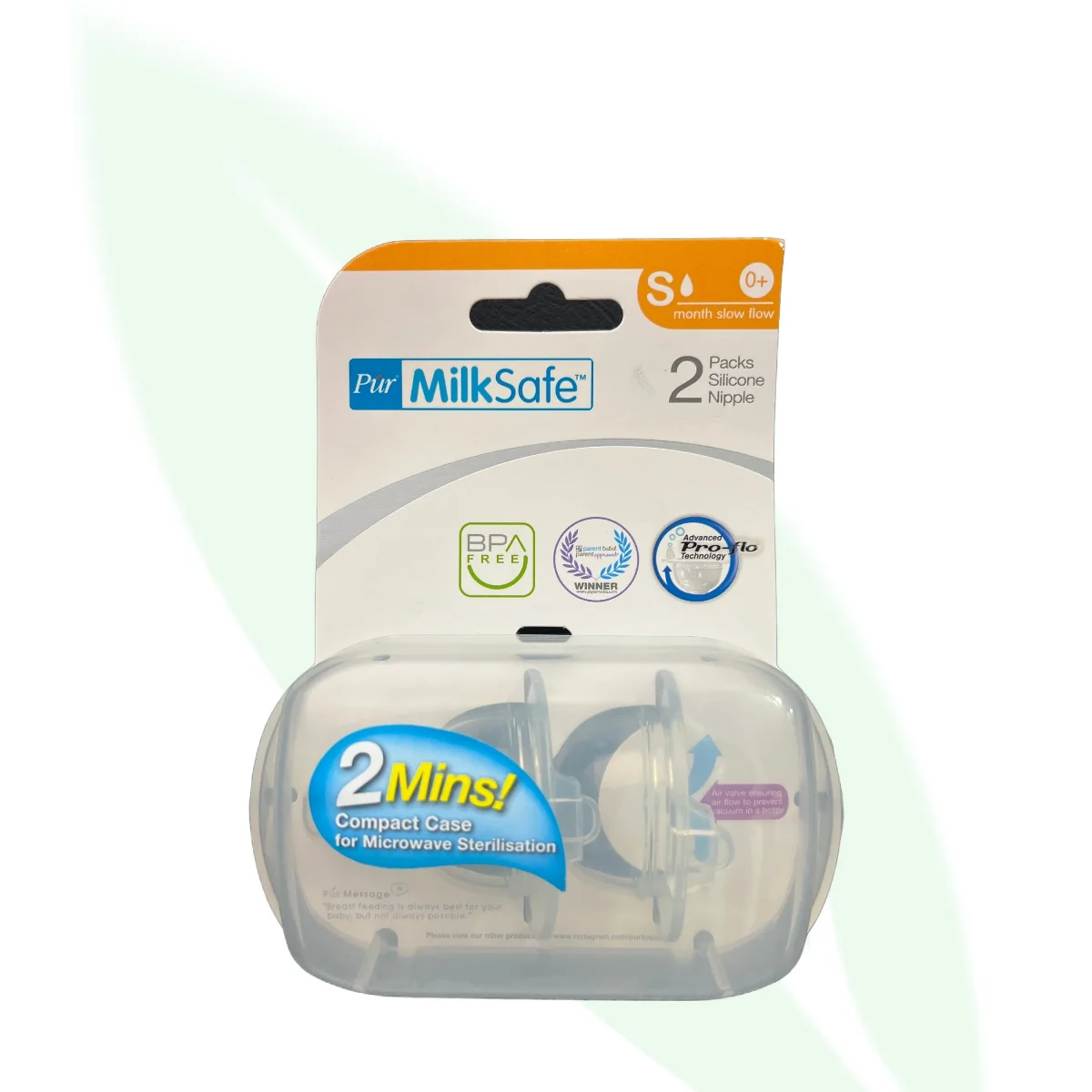 PUR Silicone Nipple Size S 0+ Months Anti-Colic PUR Silicone Nipple Size S 0+ Months Anti-Colic