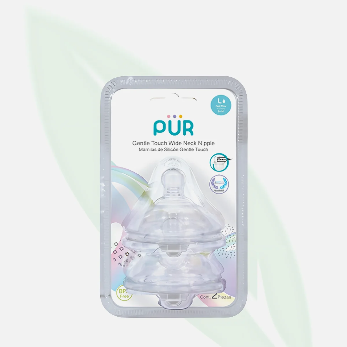 PUR Milk Safe Silicone Nipple Size L 6M+ PUR Milk Safe Silicone Nipple Size L 6M+