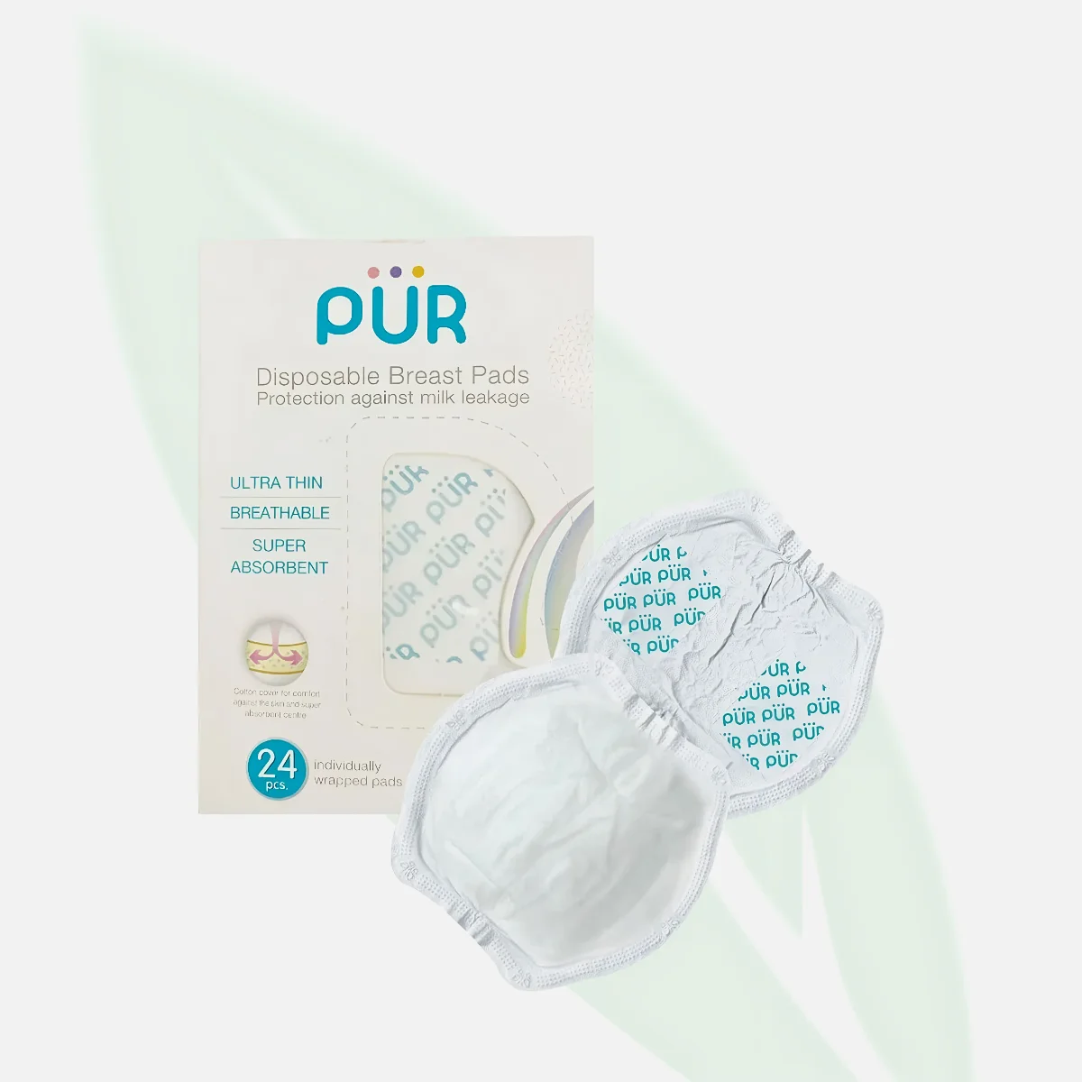 PUR Disposable Breast Pads for Nursing Mothers 24 Pcs PUR Disposable Breast Pads for Nursing Mothers 24 Pcs