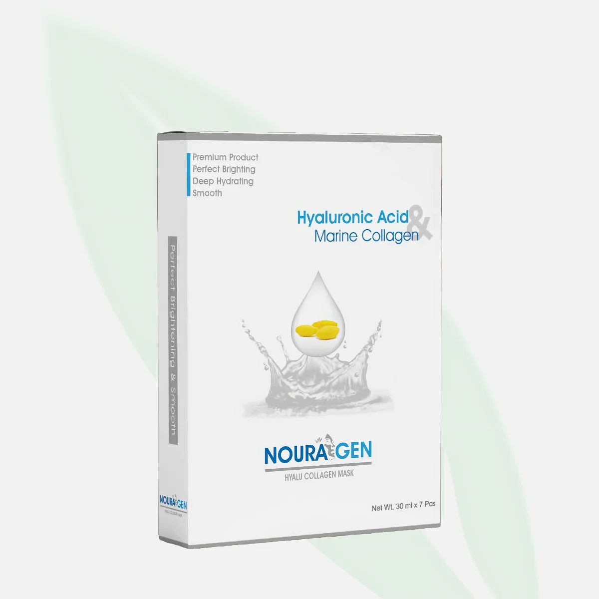 NOURAGEN Hyalu Collagen Facial Sheet Mask with Sericin & Marine Collagen 7 pcs