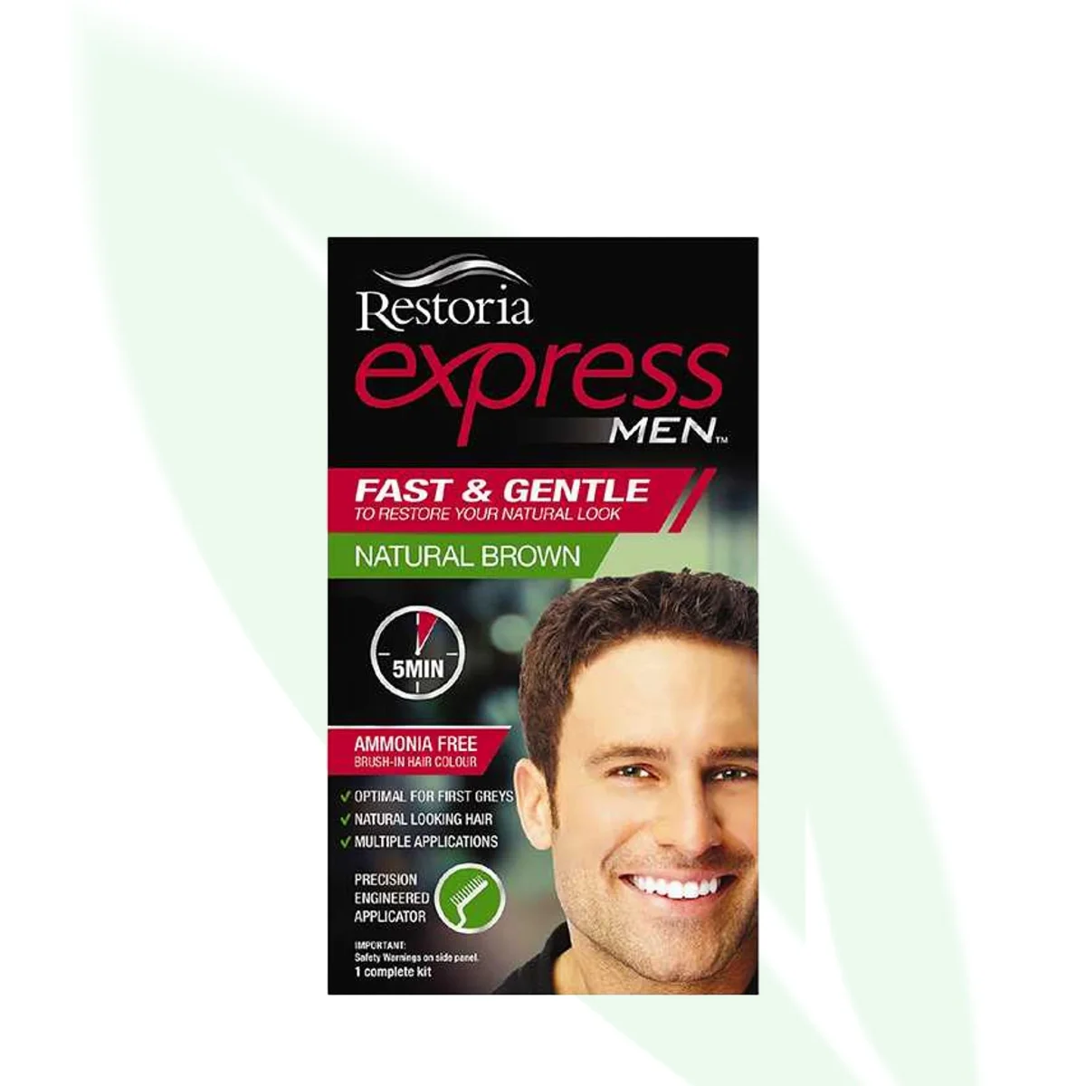 RESTORIA Express Men Hair Color Natural Brown Ammonia-Free Kit 40g
