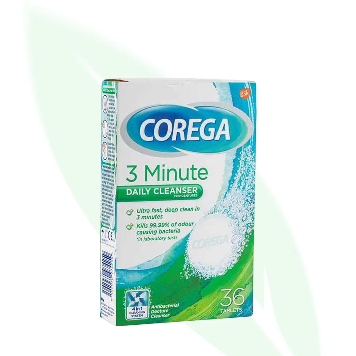 COREGA Daily Cleanser 3 Min Denture Cleaning Tablets 36 Tablets