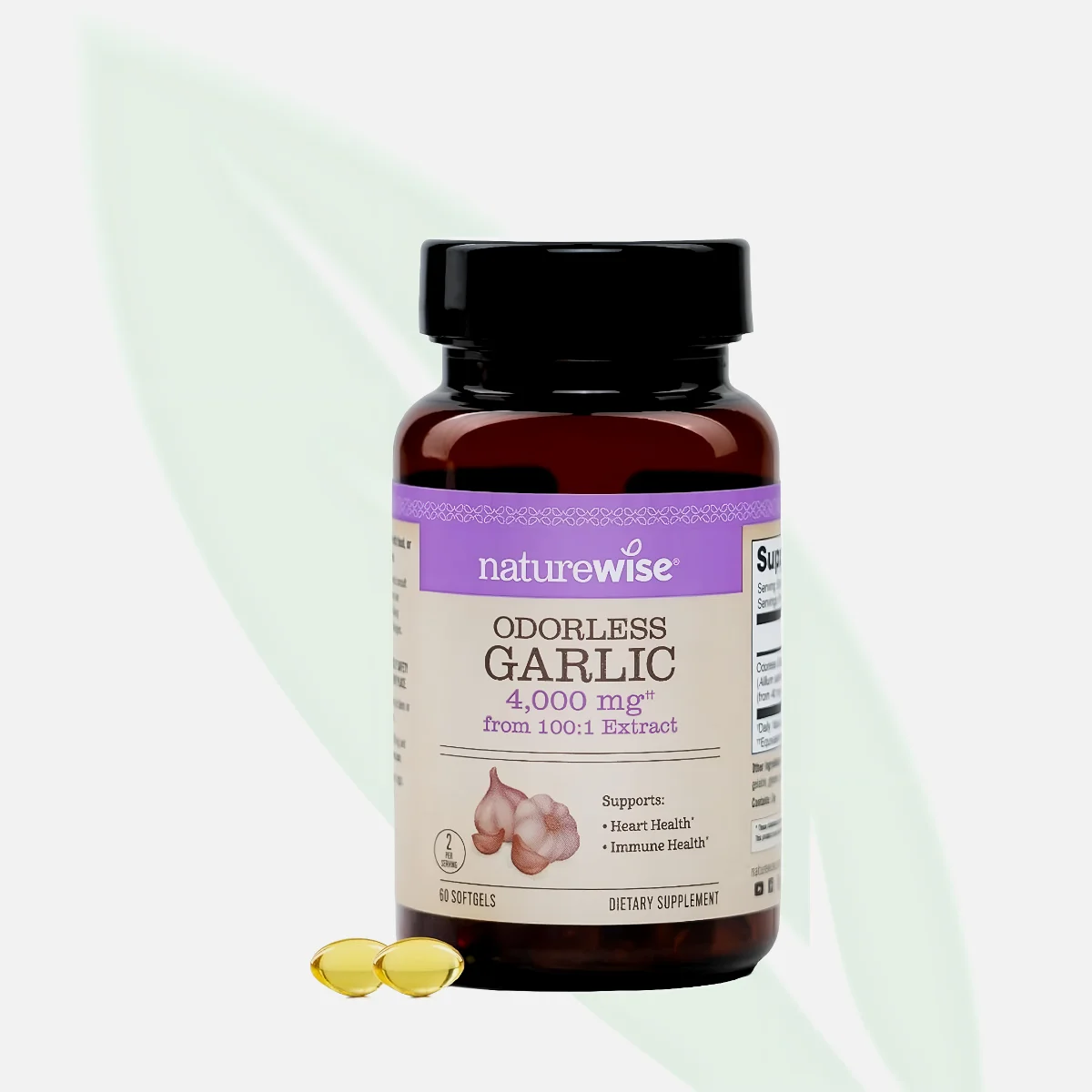 NICE Odorless Garlic 400mg Cardiovascular Support 60 Capsules