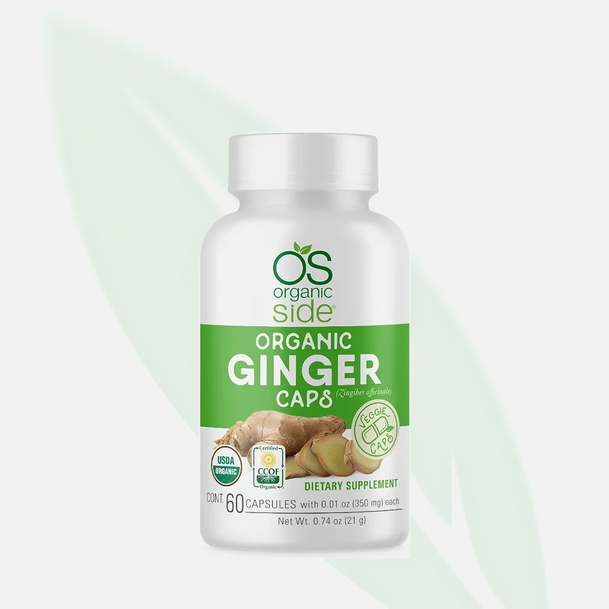 NICE Ginger Plus 750mg with Chamomile & Fennel Digestive Support 60 Capsules